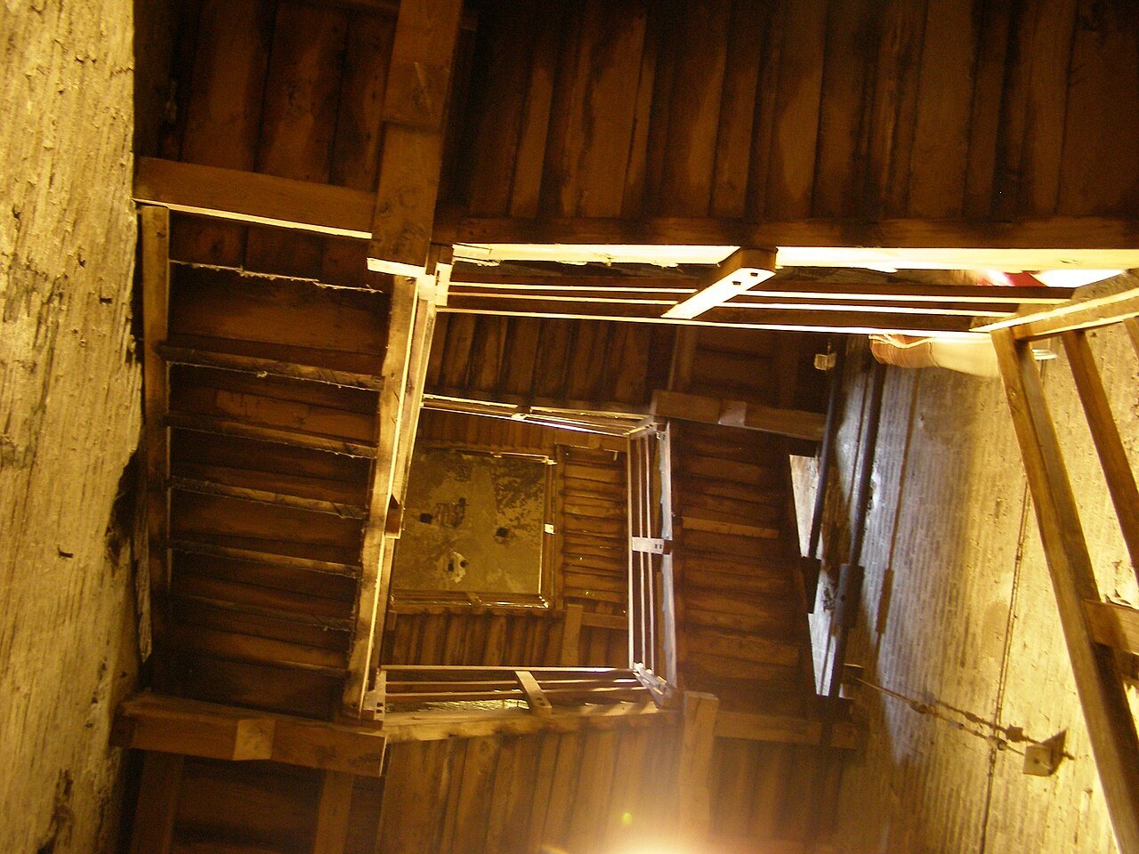 The timber stair inside the Torre degli Asinelli